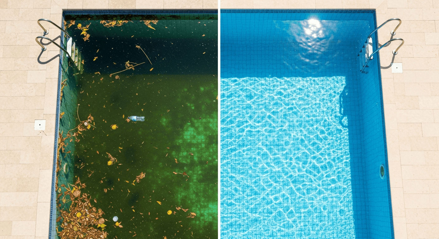 Pool transformation — before and after